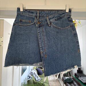 Ksubi Blue Wrap Denim Miniskirt